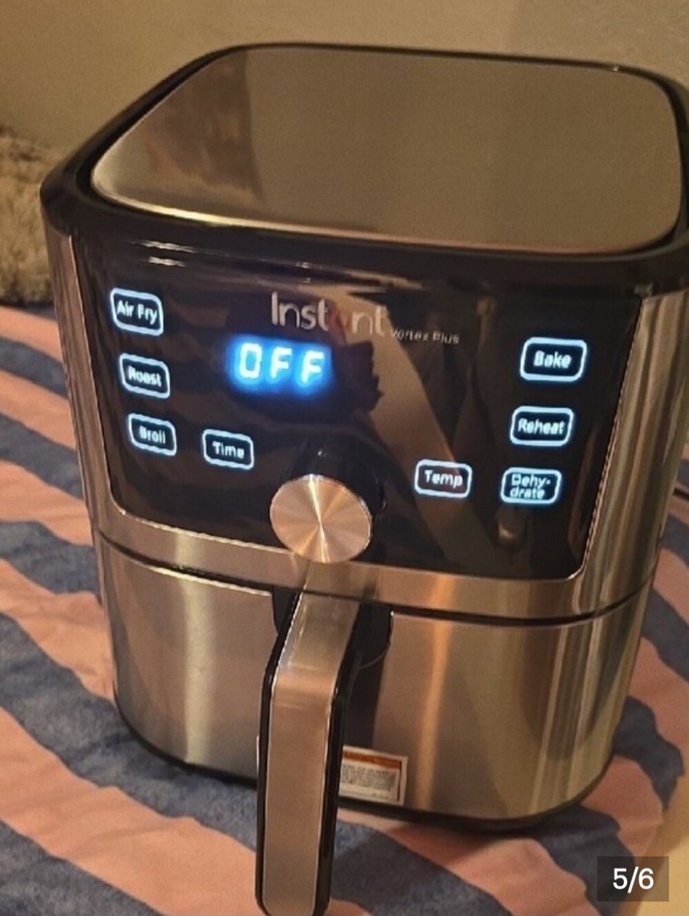 Instant Vortex Plus Air Fryer - Brushed Stainless with Black Accents